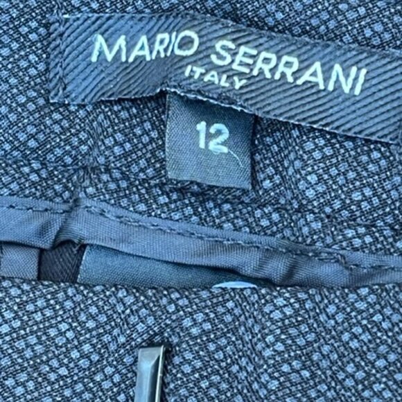 Mario Serrani Italy NWOT Women's Ankle Dress Pants Black Diamond Pattern Size 12 - Picture 7 of 10